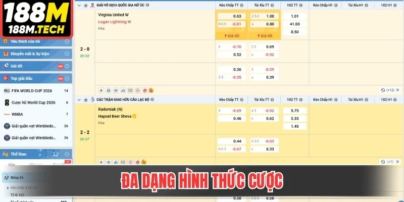 Đa dạng hình thức cược